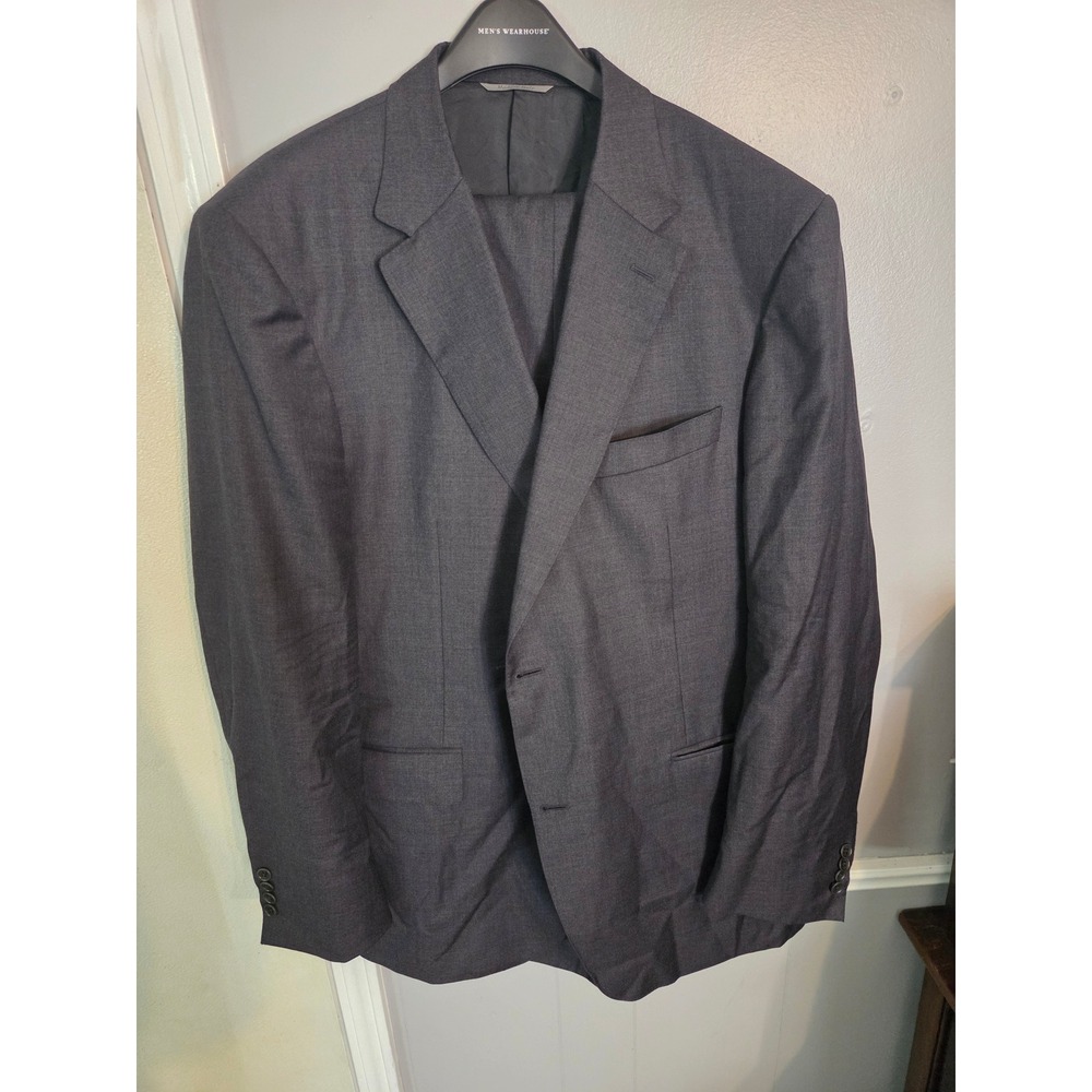 Canali 1934 Mens Charcoal Gray 100% Wool 2-Piece Suit 52L Made in Italy